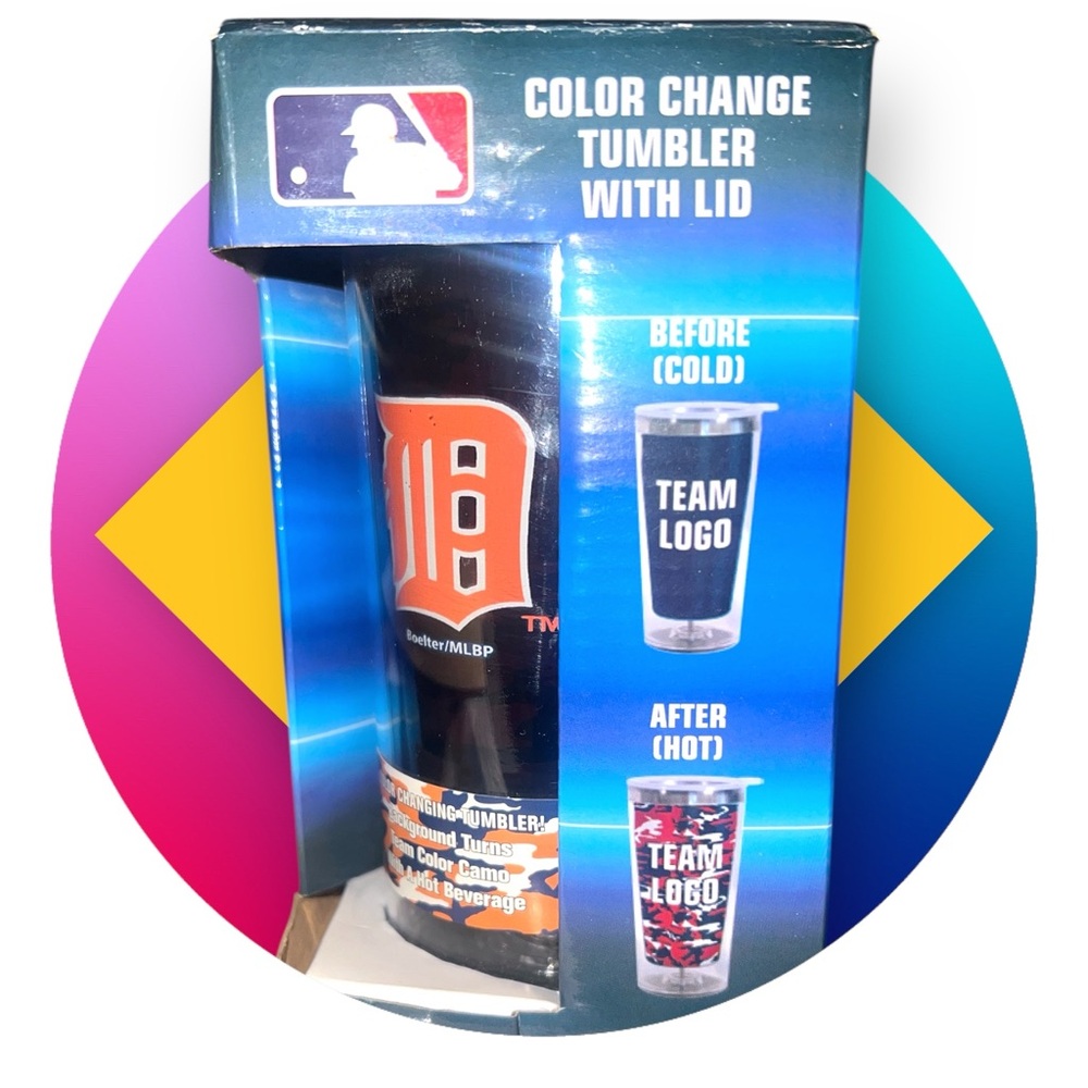 BOELTER BRANDS | DETROIT TIGERS MLB COLOR CHANGING 16oz TUMBLER W/LID